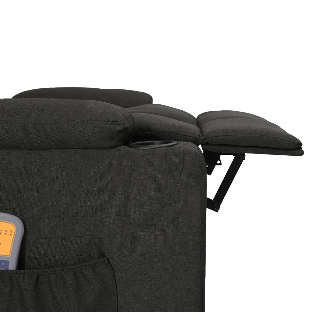 Fauteuil électrique de massage Noir Tissu