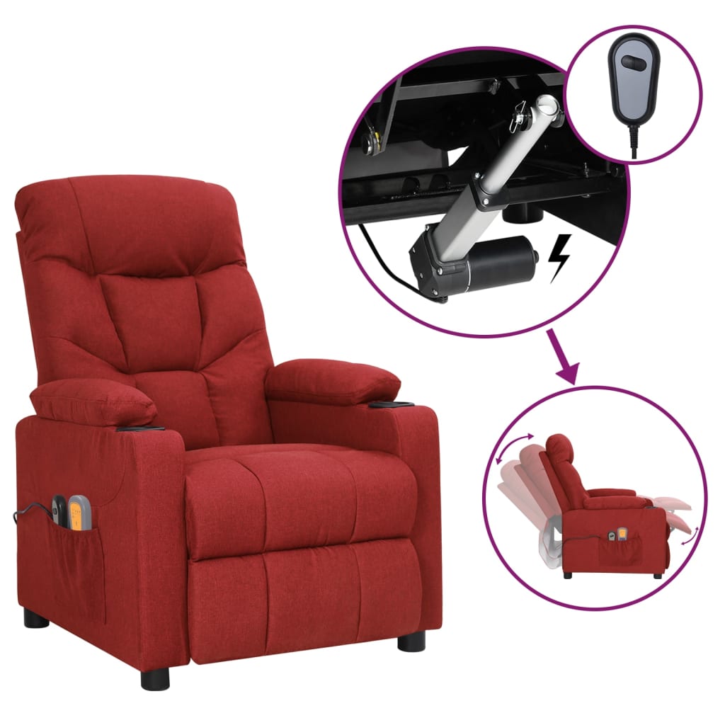 Fauteuil électrique de massage Bordeaux Tissu