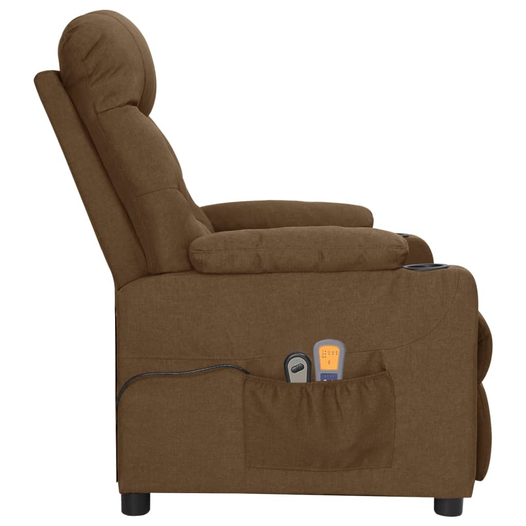 Fauteuil électrique de massage Marron Tissu