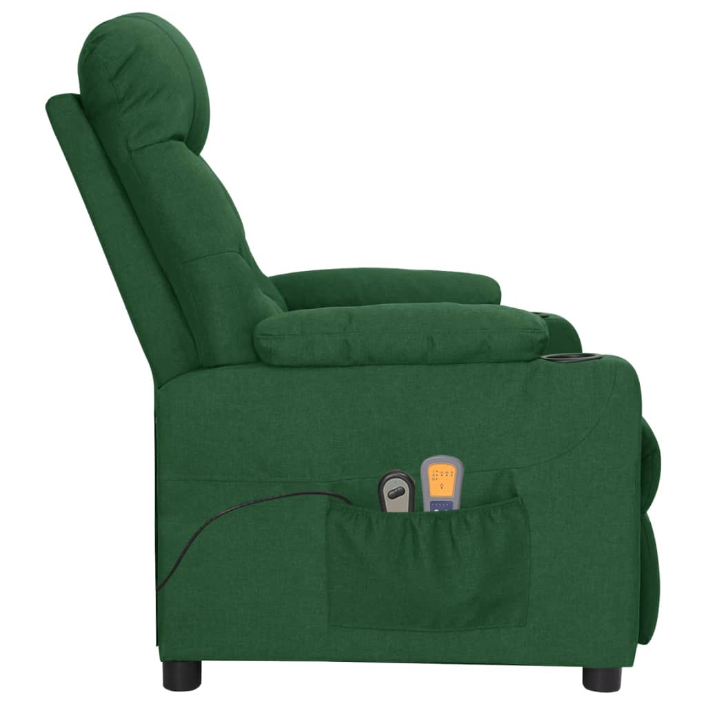 Fauteuil électrique de massage Vert foncé Tissu