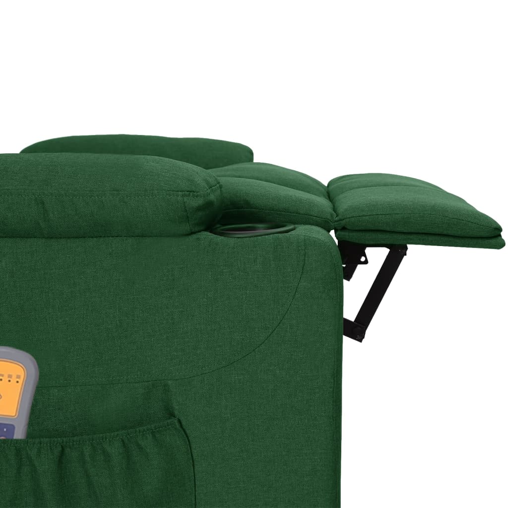 Fauteuil électrique de massage Vert foncé Tissu