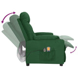 Fauteuil électrique de massage Vert foncé Tissu