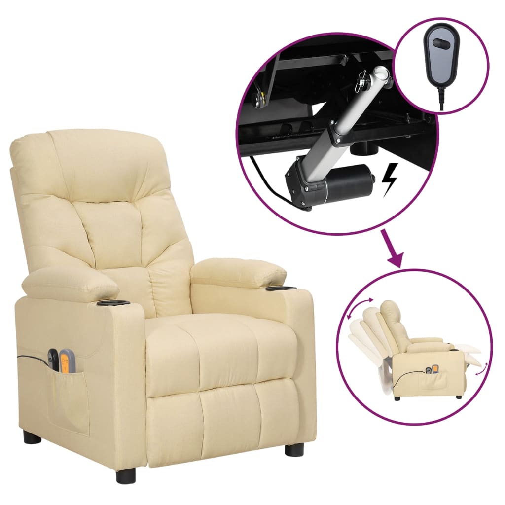 Fauteuil électrique de massage Crème Tissu