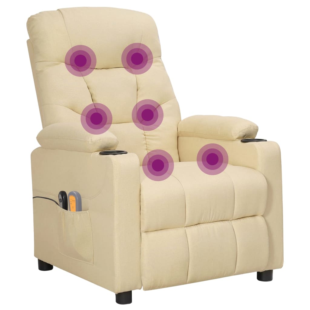 Fauteuil électrique de massage Crème Tissu