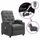 Fauteuil électrique de massage Gris clair Tissu