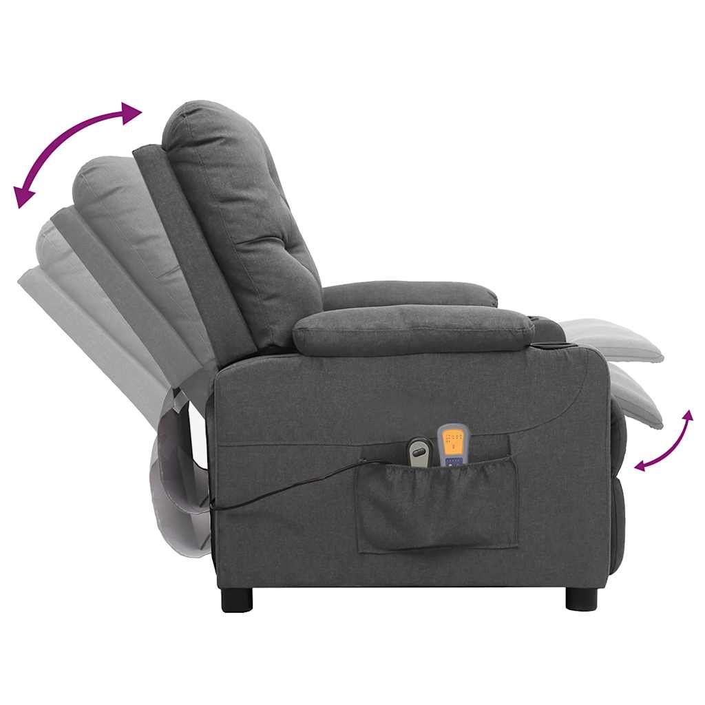 Fauteuil électrique de massage Gris clair Tissu