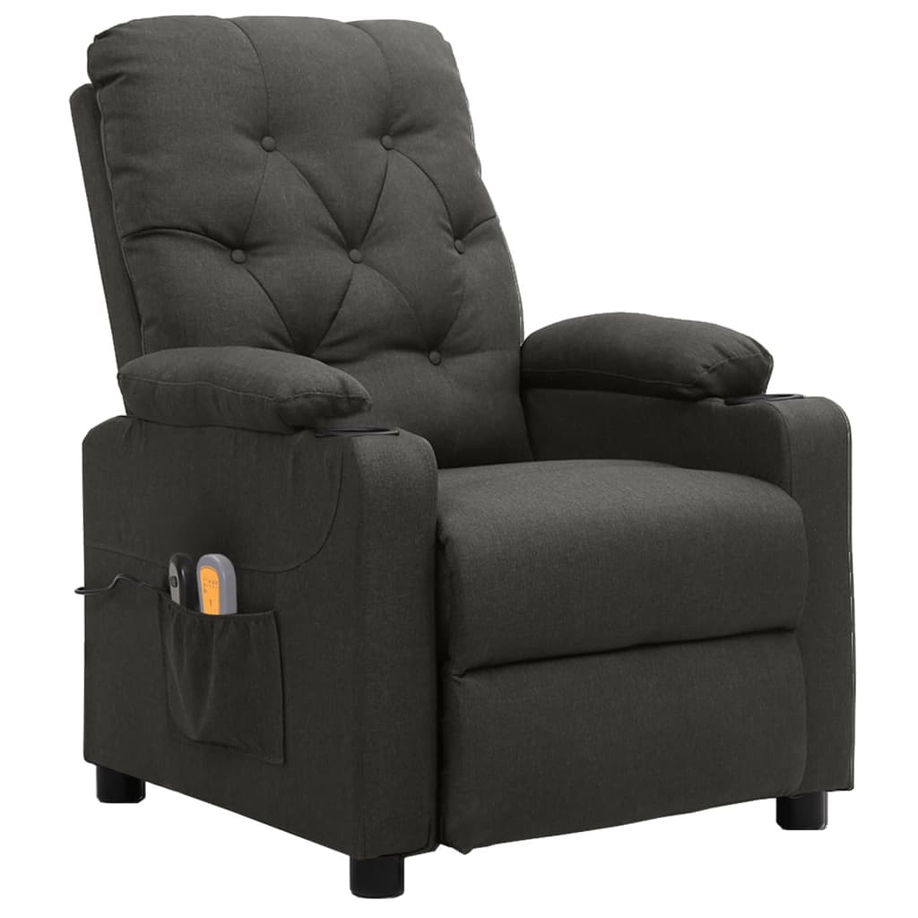 Fauteuil électrique de massage Gris foncé Tissu