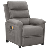 Fauteuil électrique de massage Gris clair Tissu