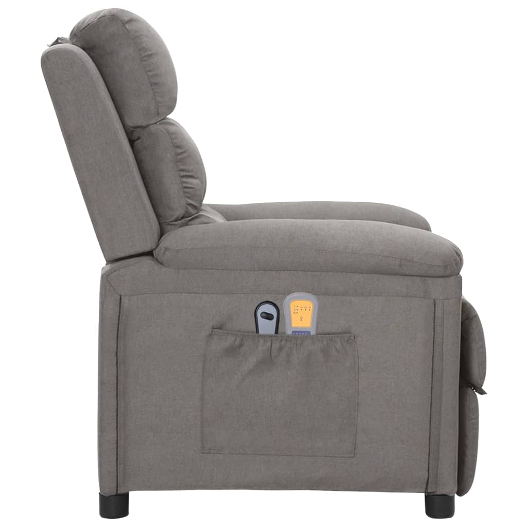 Fauteuil électrique de massage Gris clair Tissu