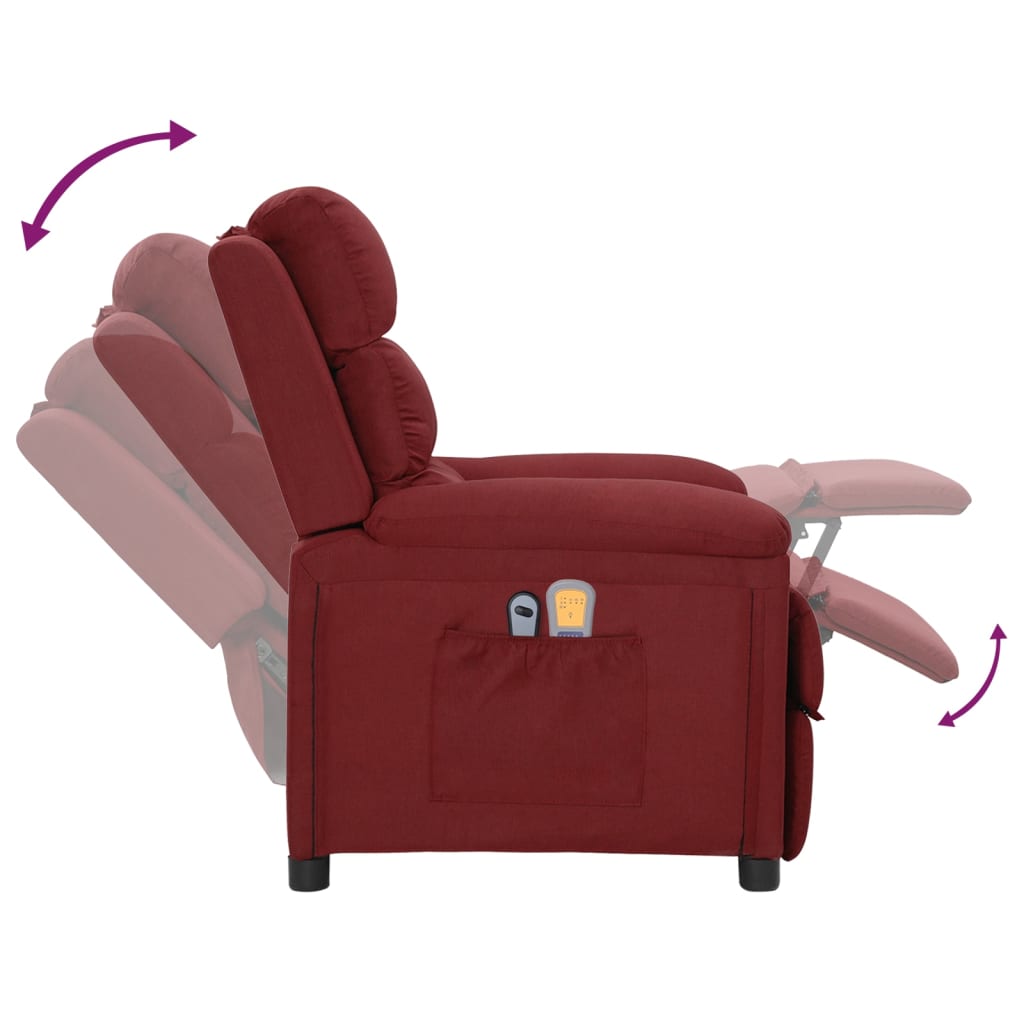 Fauteuil électrique de massage Bordeaux Tissu