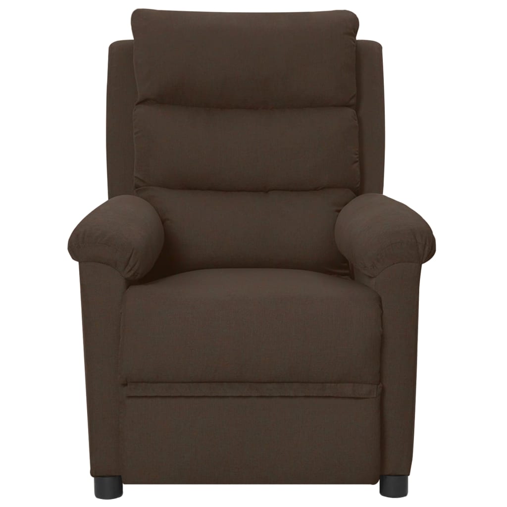 Fauteuil électrique de massage Marron foncé Tissu