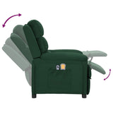 Fauteuil électrique de massage Vert foncé Tissu