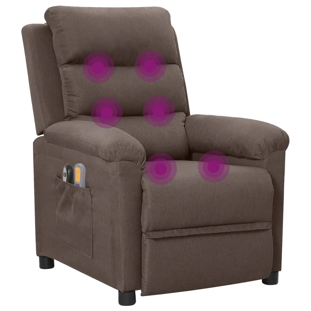 Fauteuil électrique de massage Taupe Tissu