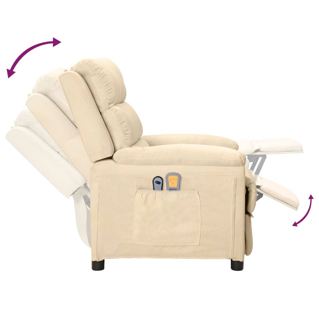 Fauteuil électrique de massage Crème Tissu