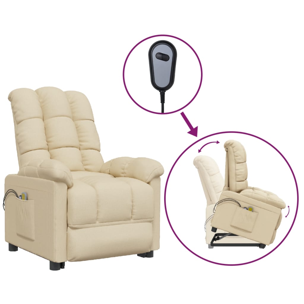 Fauteuil de massage Crème Tissu