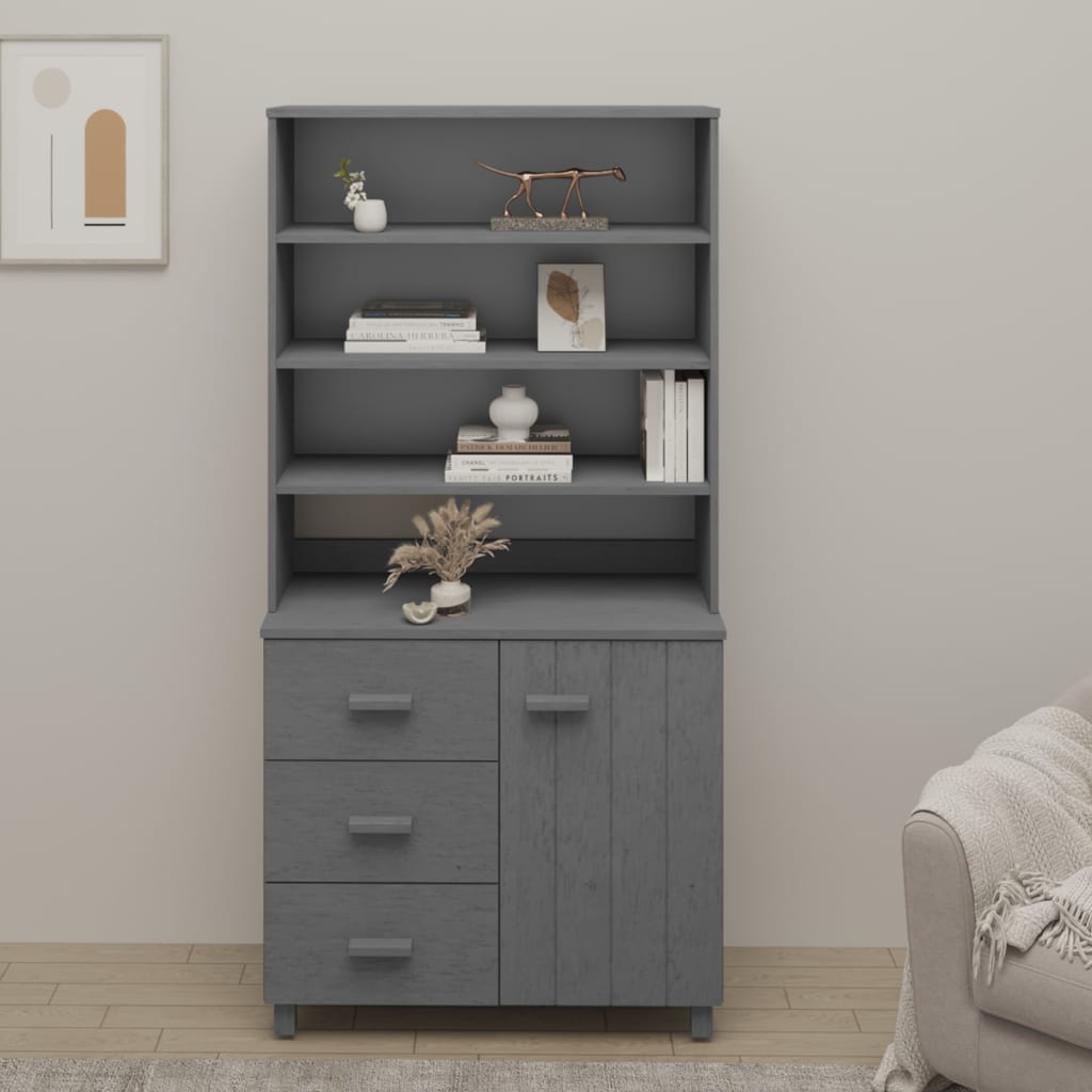 HAMAR Sideboard Solid pine wood Dark grey