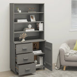 Buffet HAMAR Bois massif de pin Gris clair