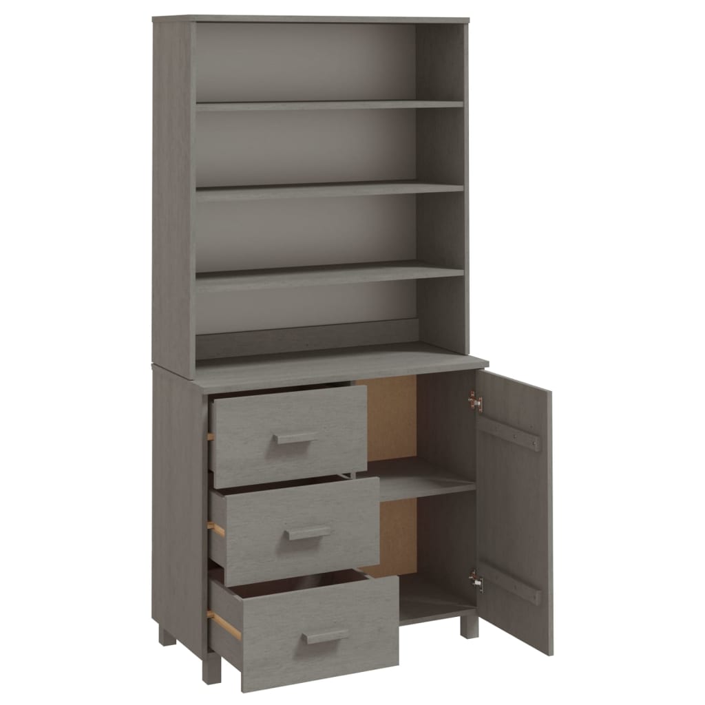 Buffet HAMAR Bois massif de pin Gris clair