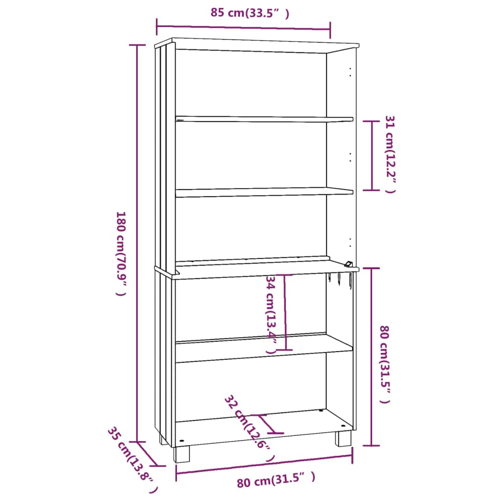 HAMAR Sideboard Solid pine wood White