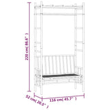 Banc de jardin avec pergola 116 cm Bambou