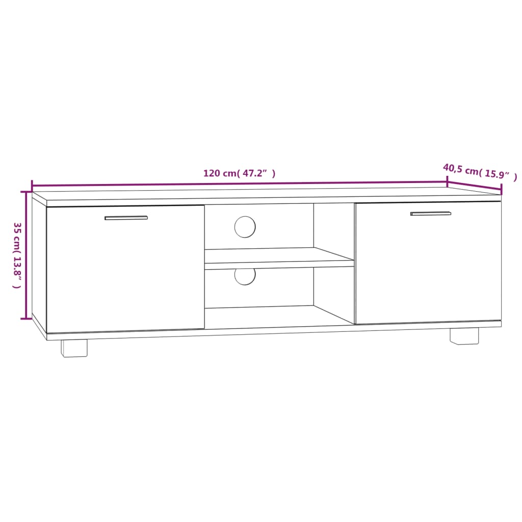 Meuble TV Chêne sonoma 120x40,5x35 cm Bois d'ingénierie