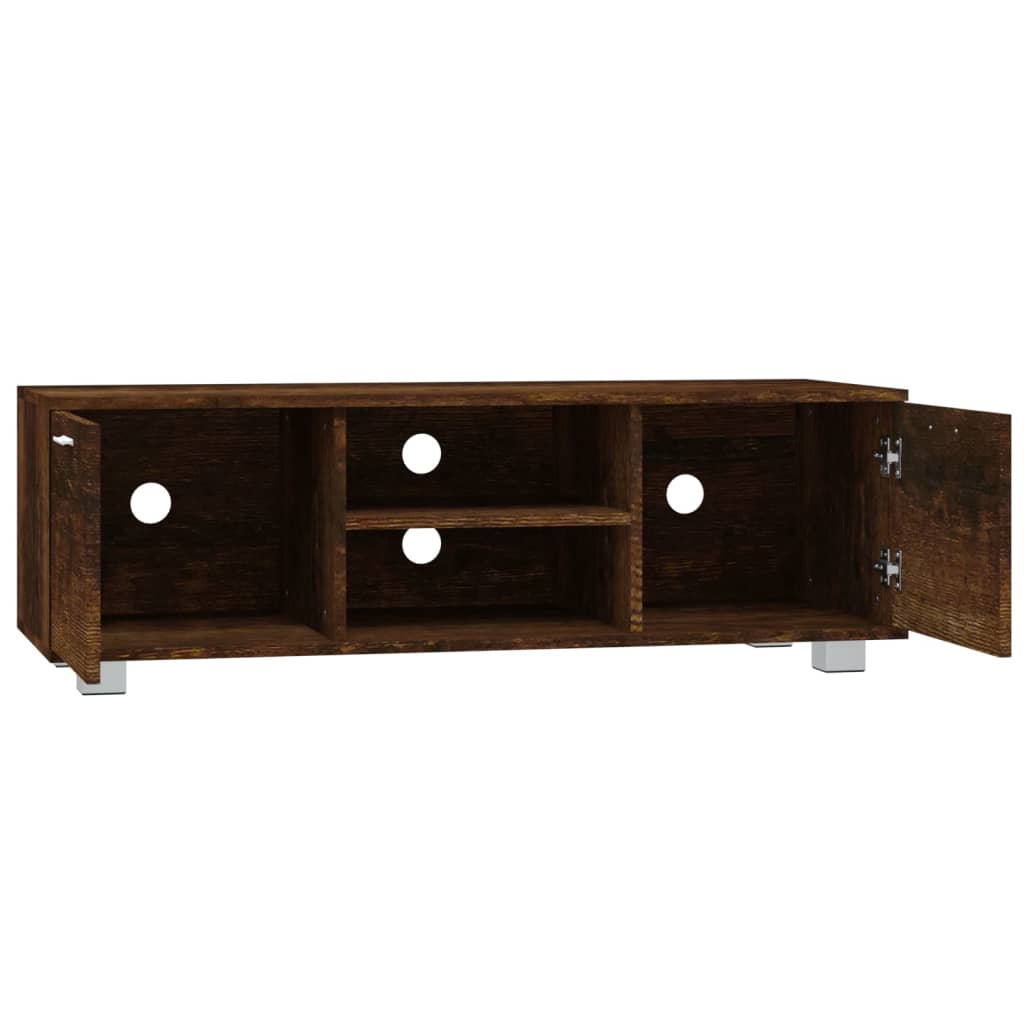 Meuble TV Chêne fumé 120x40,5x35 cm Bois d'ingénierie