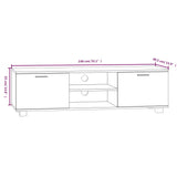 Meuble TV Chêne fumé 140x40,5x35 cm Bois d'ingénierie