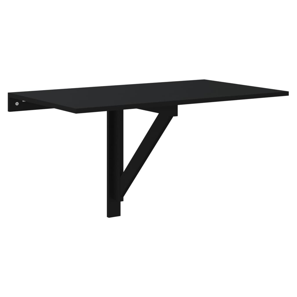 Table murale pliable Noir 100x60x56 cm Bois d'ingénierie