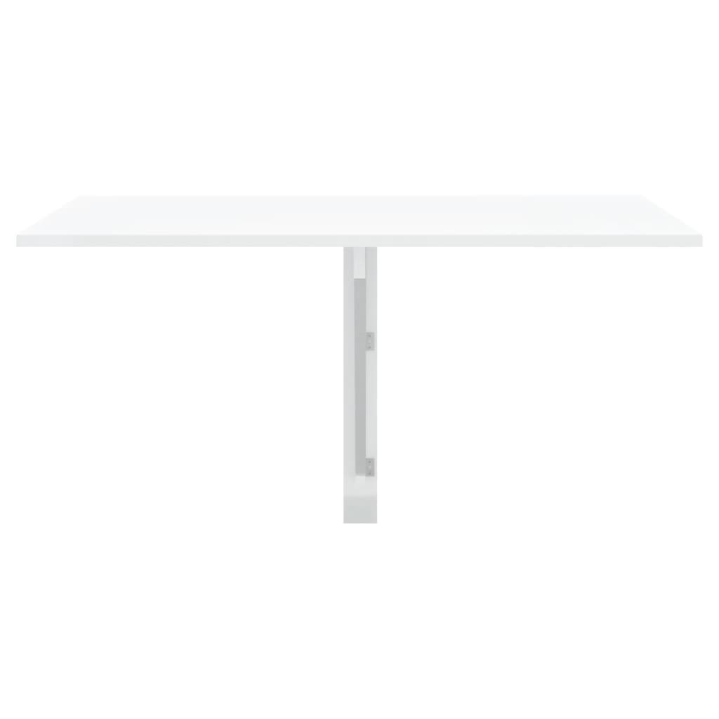 Table murale pliable Blanc brillant 100x60x56cm Bois ingénierie