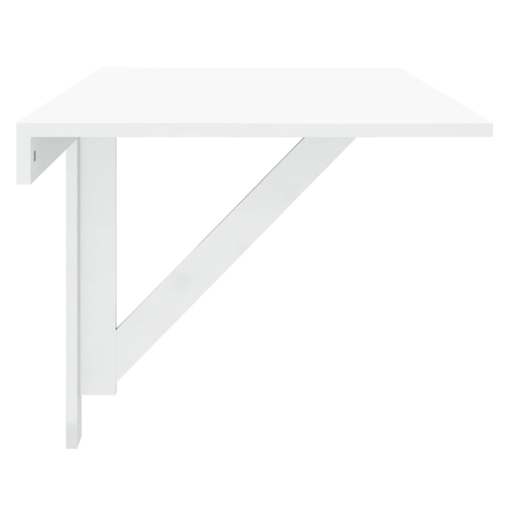 Table murale pliable Blanc brillant 100x60x56cm Bois ingénierie