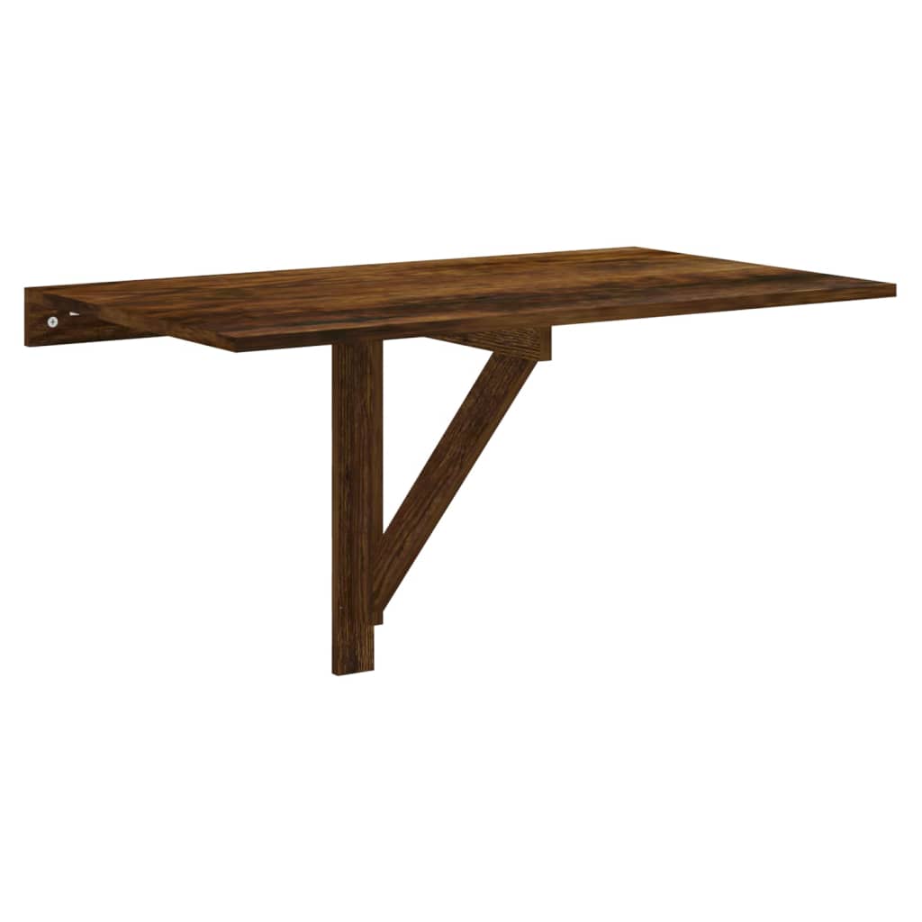 Table murale pliable Chêne fumé 100x60x56 cm Bois d'ingénierie