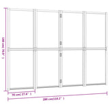 Cloison de séparation 4 panneaux Blanc crème 280x180 cm