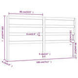 Tête de lit Blanc 186x4x100 cm Bois massif de pin