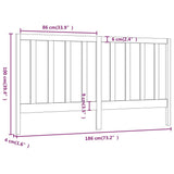 Tête de lit Noir 186x4x100 cm Bois massif de pin