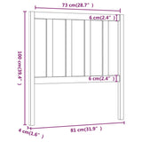 Tête de lit Blanc 81x4x100 cm Bois massif de pin