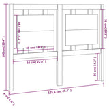 Tête de lit Gris 125,5x4x100 cm Bois massif de pin
