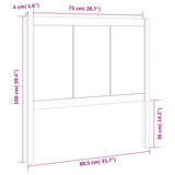 Tête de lit Blanc 80,5x4x100 cm Bois massif de pin