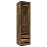 Armoire avec tiroirs Chêne fumé 50x50x200 cm Bois d'ingénierie