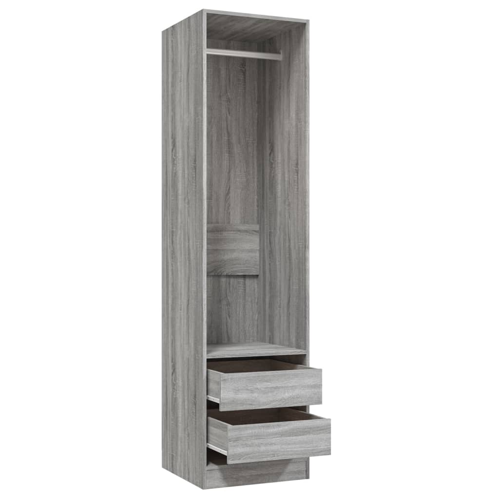 Armoire avec tiroirs Sonoma gris 50x50x200 cm Bois d'ingénierie