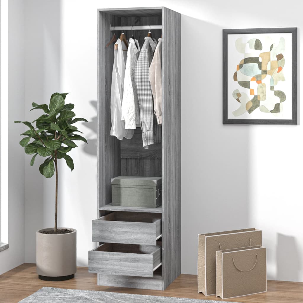 Cabinet with drawers Sonoma gray 50x50x200 cm Engineered wood