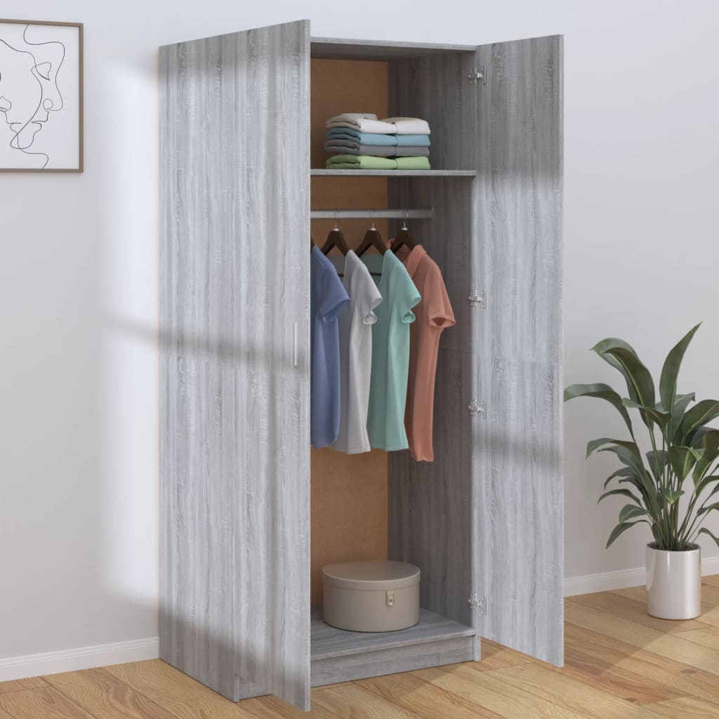 Garde-robe Sonoma gris 80x52x180 cm Bois d'ingénierie