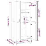 Sonoma gray wardrobe 80x52x180 cm Engineered wood