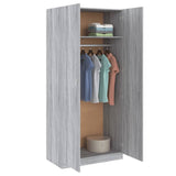 Sonoma grauer Kleiderschrank 90x52x200 cm Holzwerkstoff