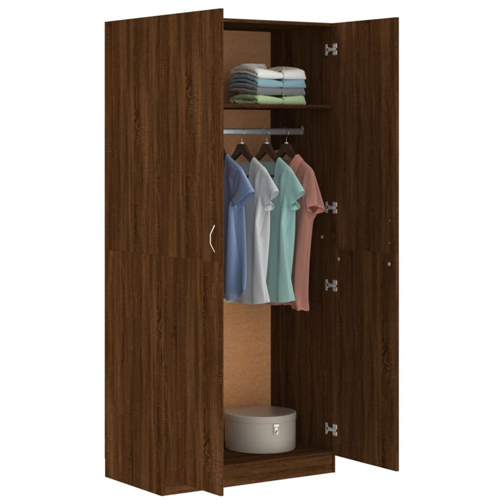 Wardrobe Brown Oak 90x52x200 cm Engineered wood