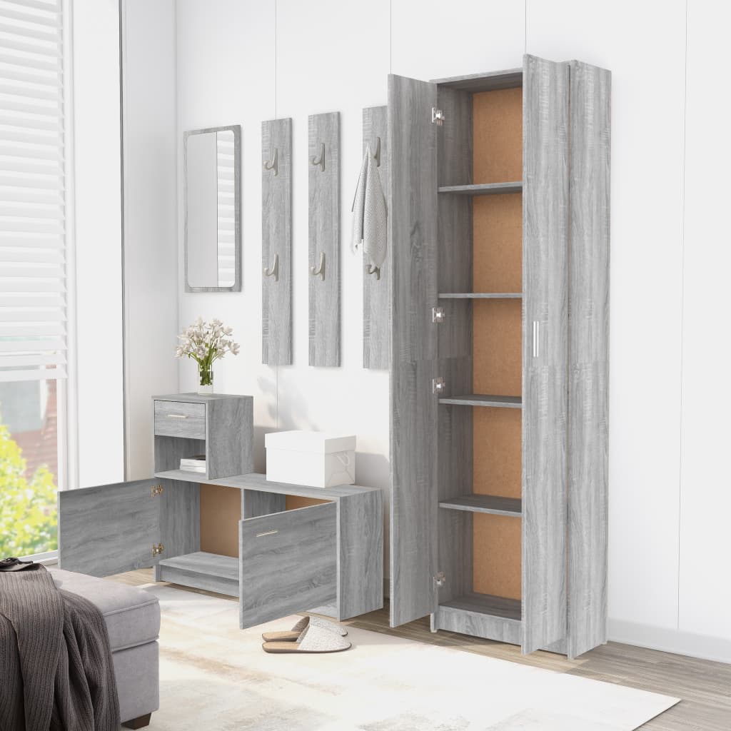 Garde-robe couloir Sonoma gris 55x25x189 cm Bois d'ingénierie