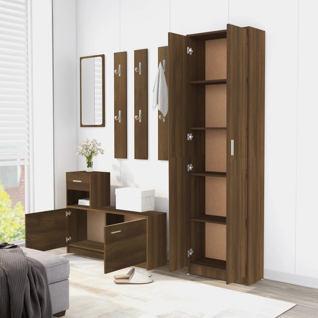 Garde-robe couloir Chêne marron 55x25x189 cm Bois d'ingénierie