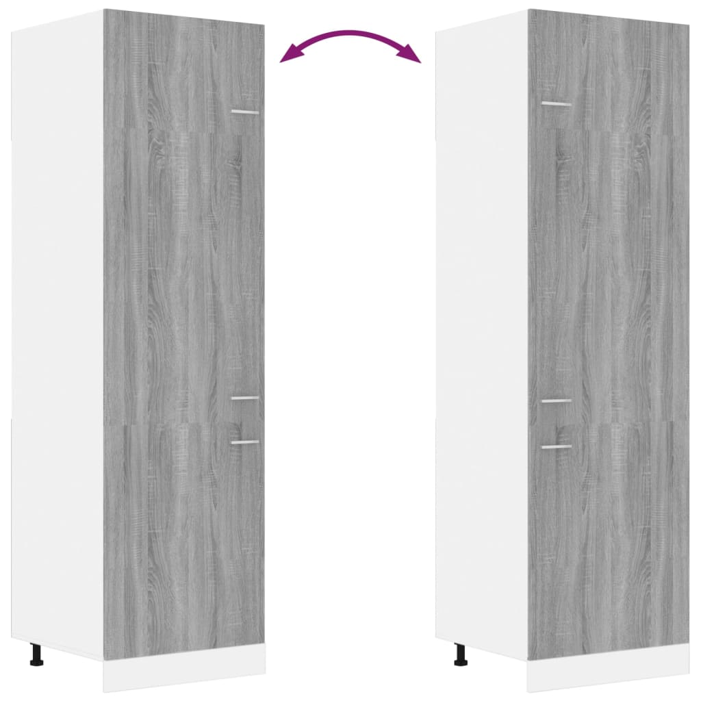 Armoire à réfrigérateur Sonoma gris 60x57x207 cm Bois