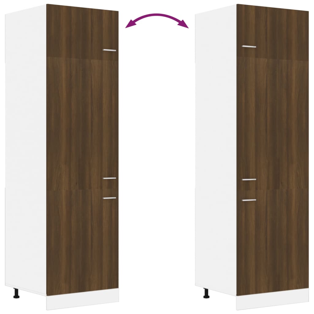 Armoire à réfrigérateur Chêne marron 60x57x207 cm Bois