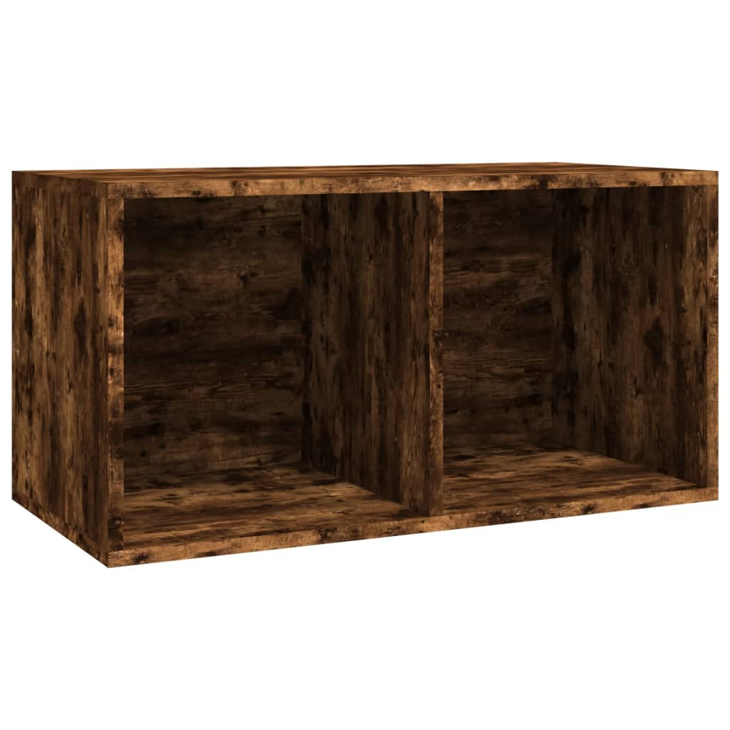 Boîte de rangement à disques vinyle Chêne fumé 71x34x36 cm Bois