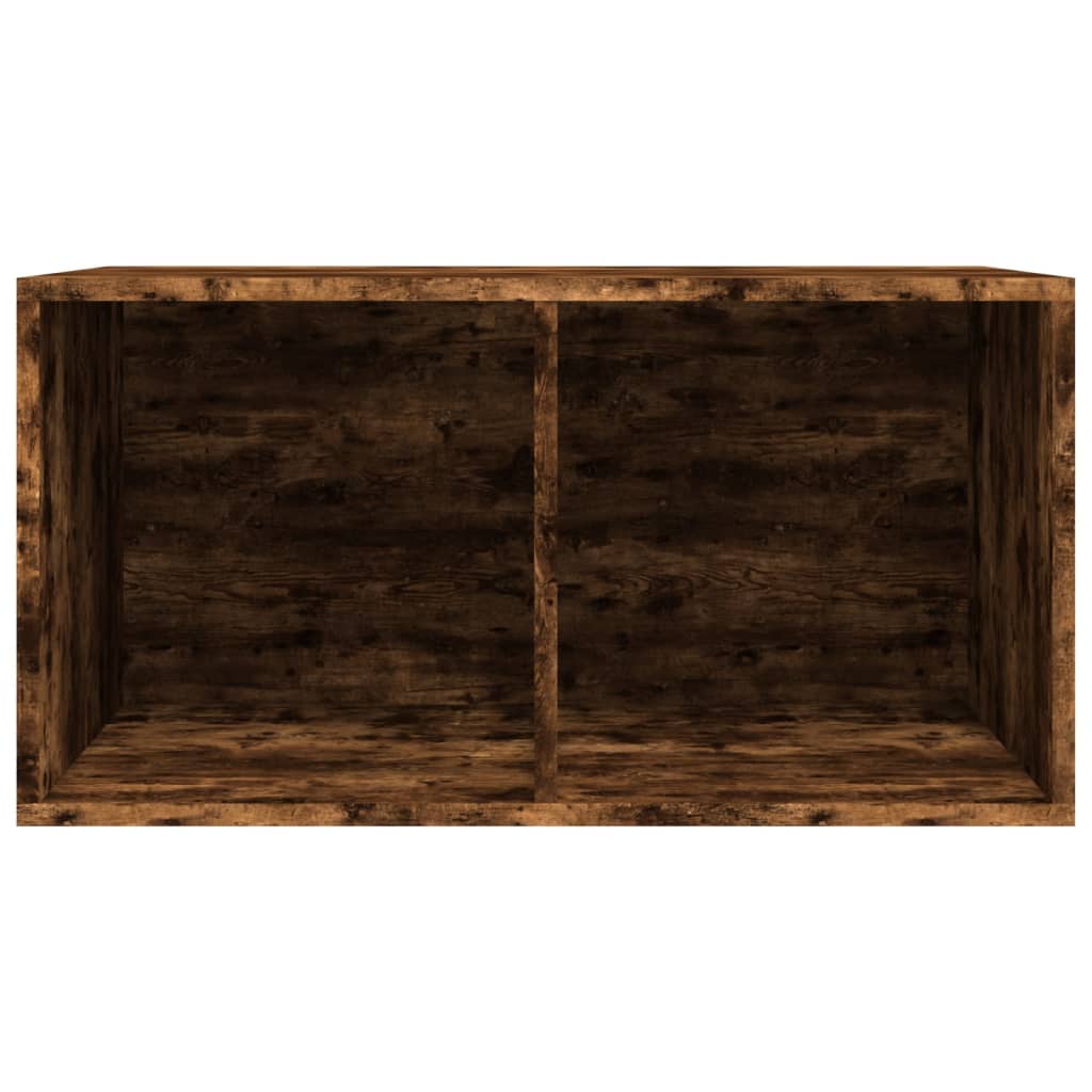 Boîte de rangement à disques vinyle Chêne fumé 71x34x36 cm Bois